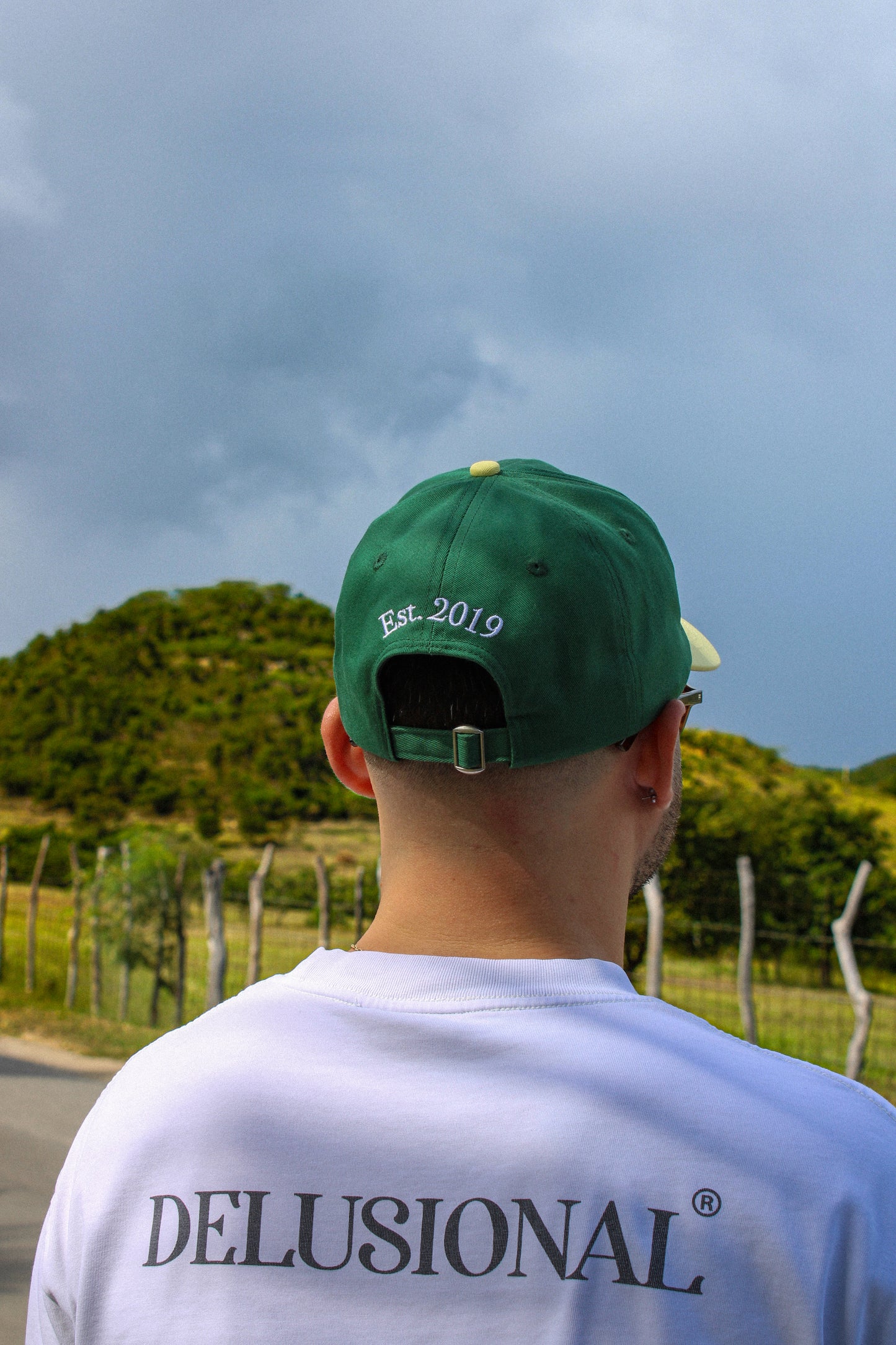 Embroidered Designed in PR logo on premium dad hat