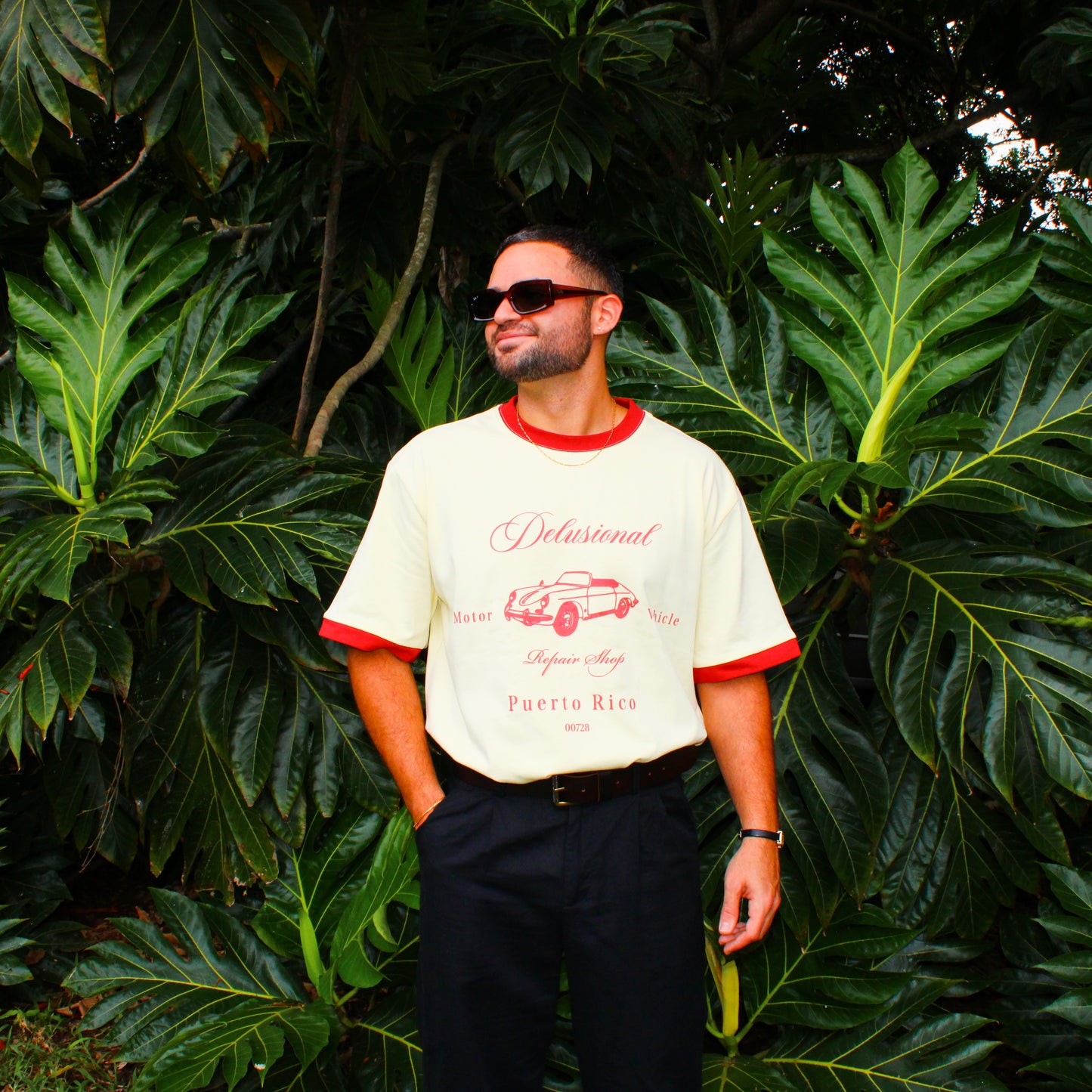 Oversized heavyweight ringer tee by Delusional