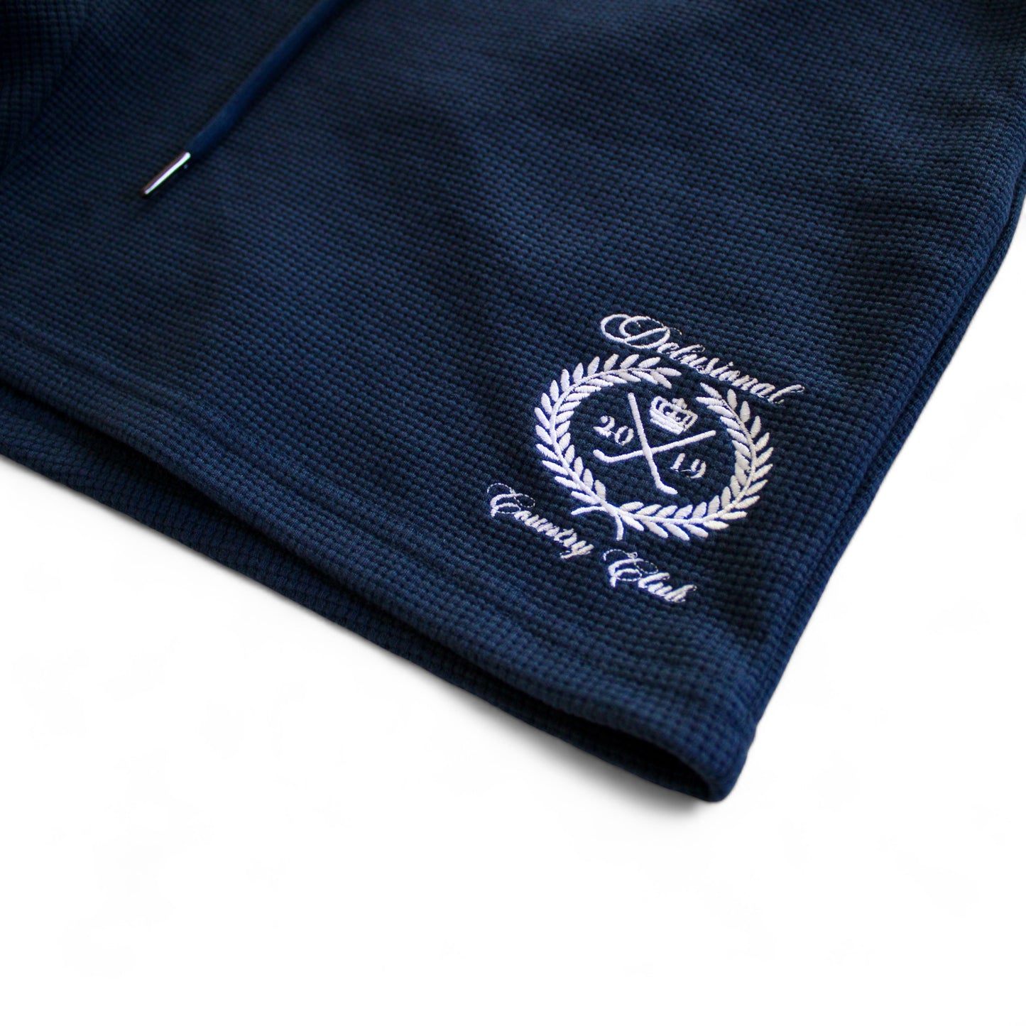 Embroidered detail on premium waffle cotton shorts