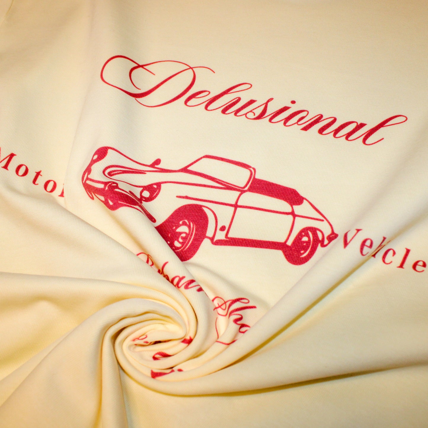 Heavyweight cotton ringer T-shirt with vintage automotive graphic