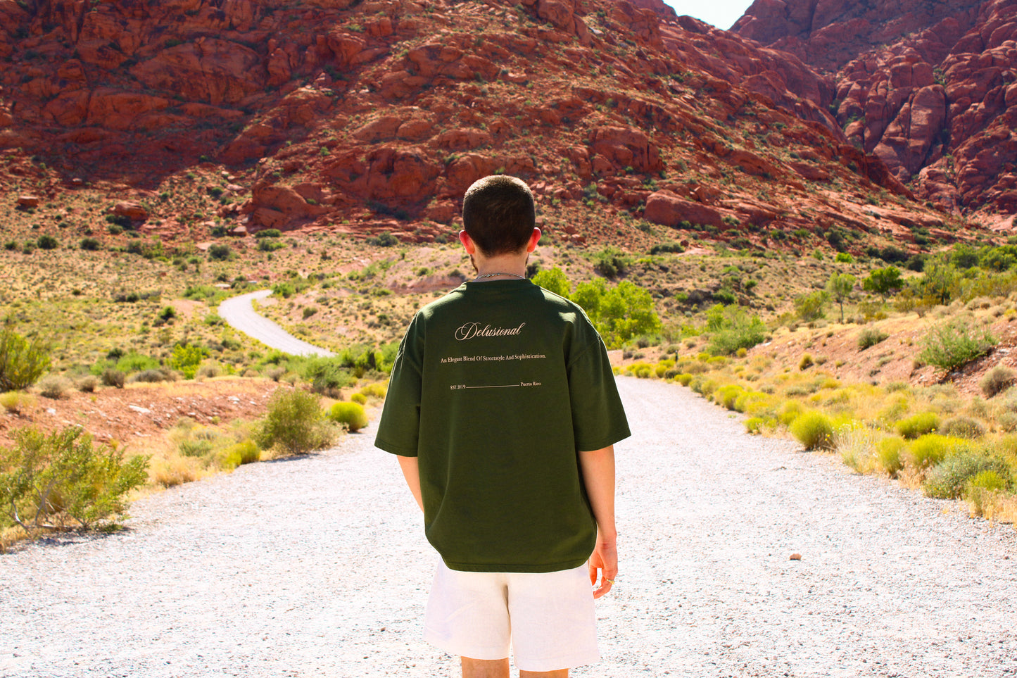 Oversized olive t-shirt streetwear fit by Delusional