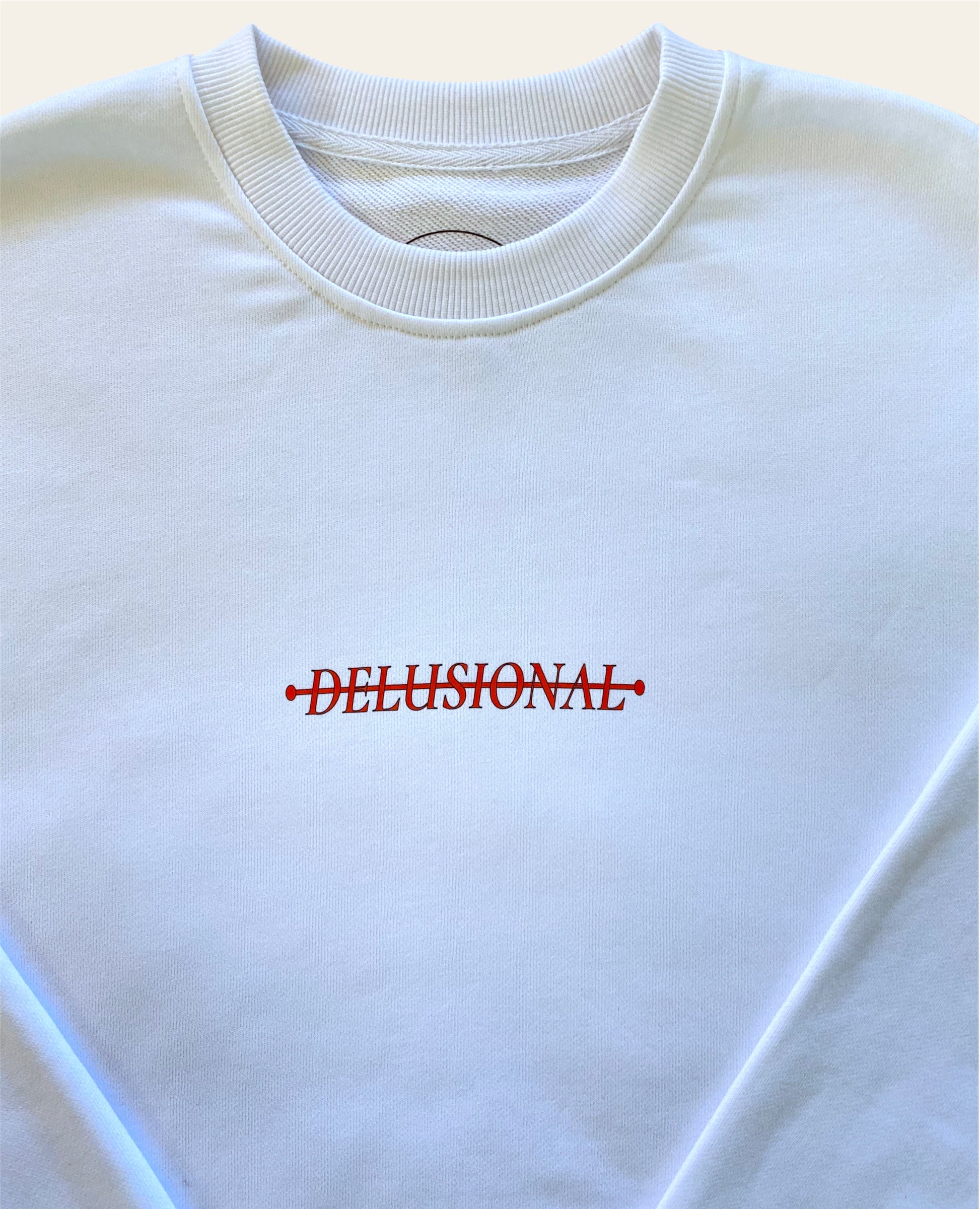 Heavyweight 100% cotton fabric detail on Delusional sweater